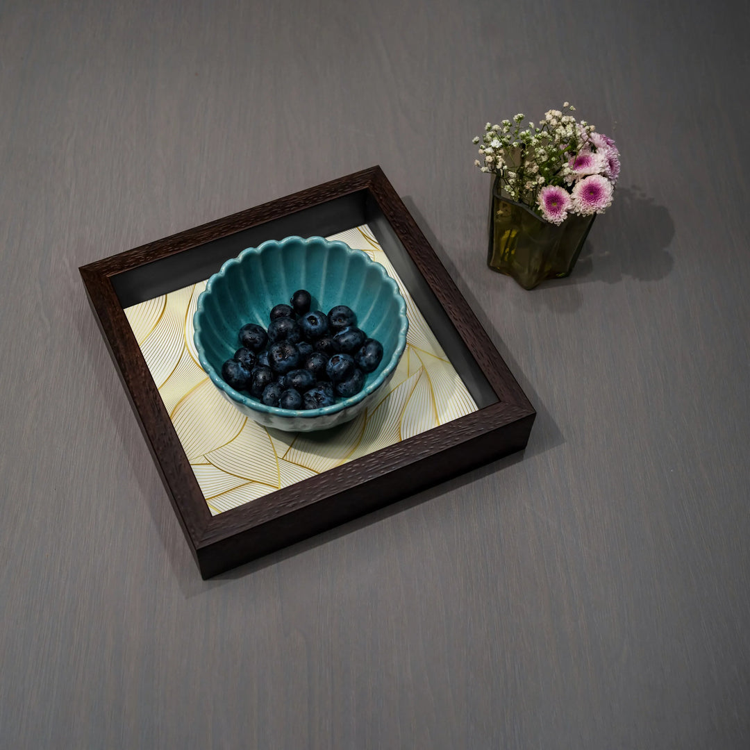 Golden Leaves Small Tray - Square