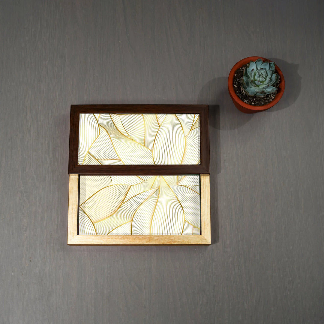 Golden Leaves Tissue Box