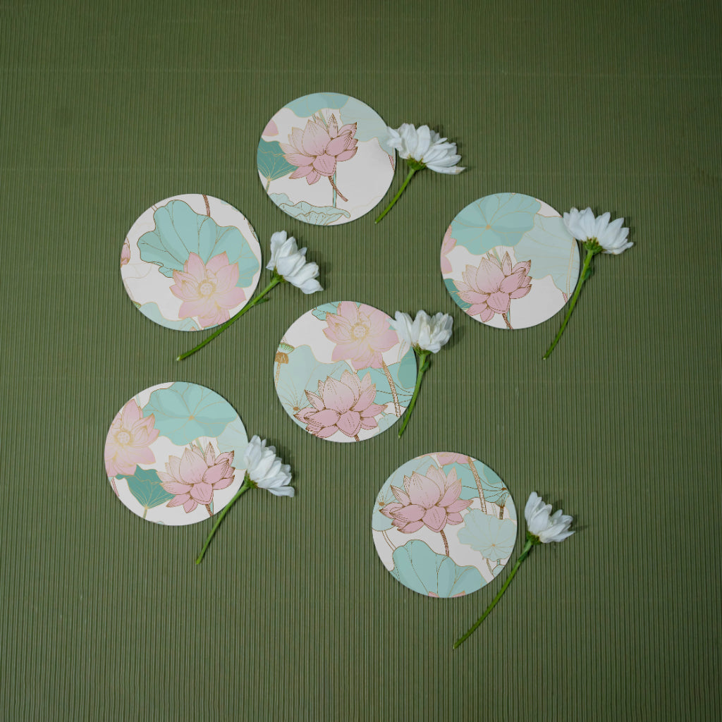 Divine Lotus Coasters - Round