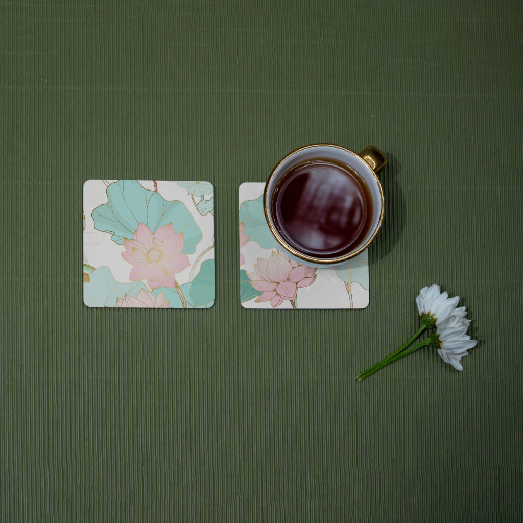 Divine Lotus Coasters - Square