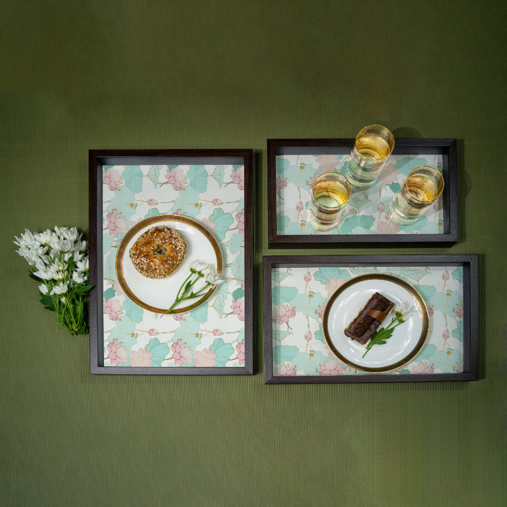 Divine Lotus Tray Set - Rectangle
