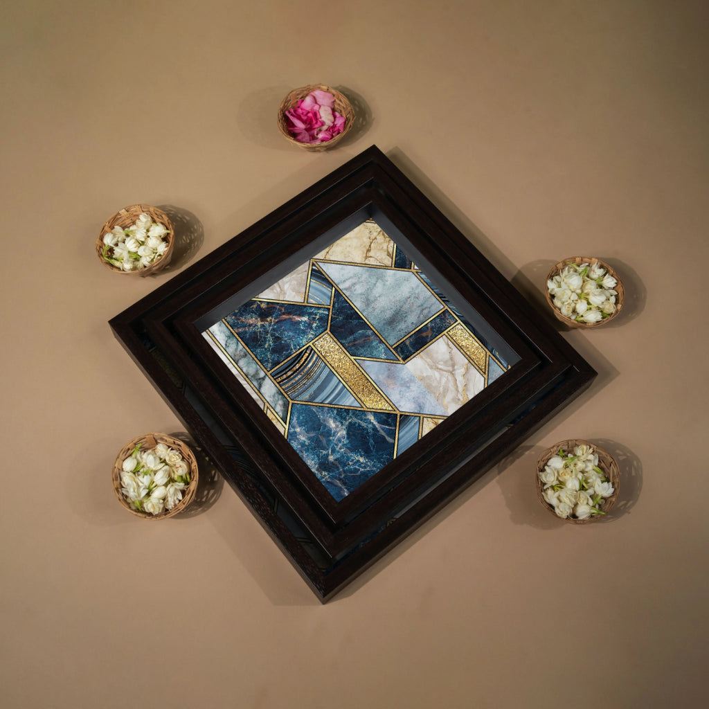 Firestone Blue Tray Set - Square