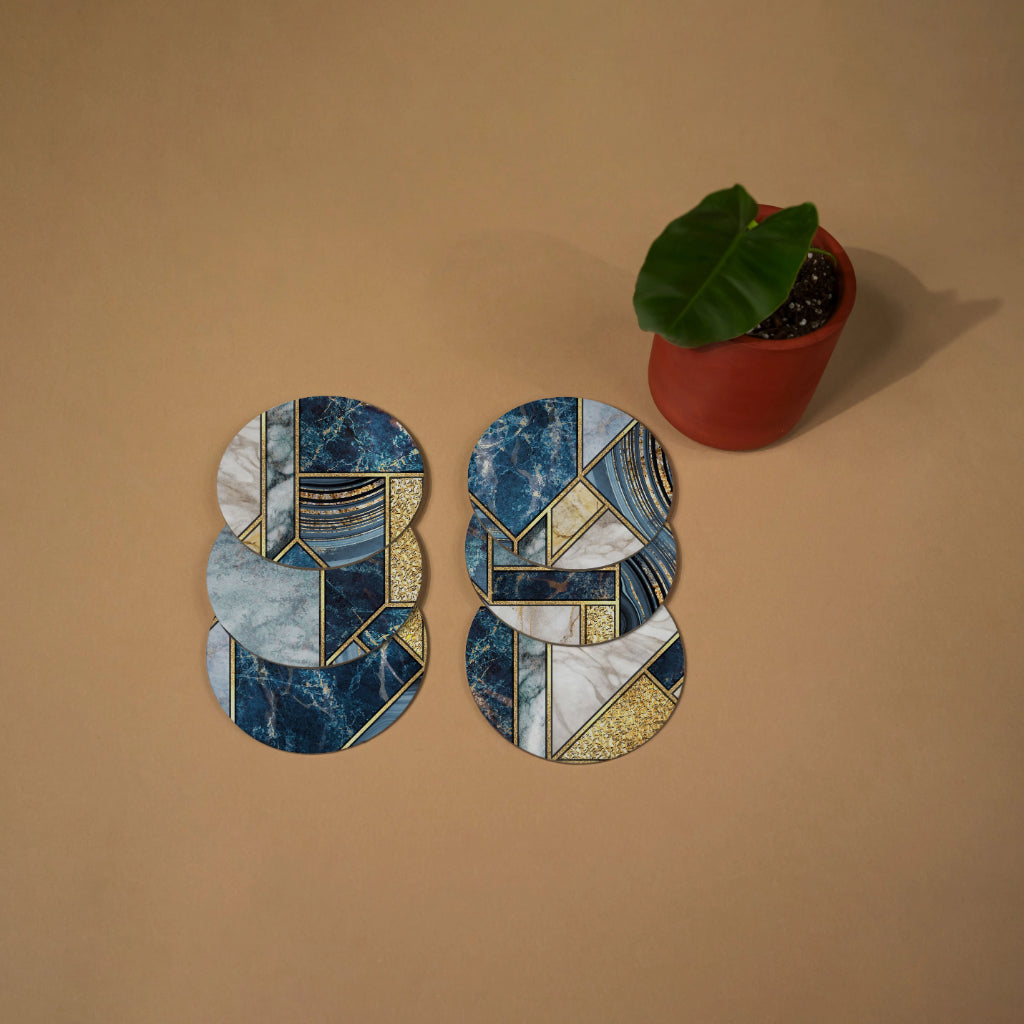 Firestone Blue Coasters - Round