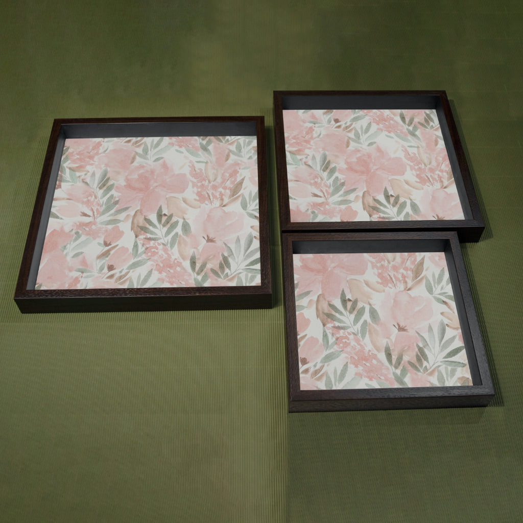 French Rose Tray Set - Square