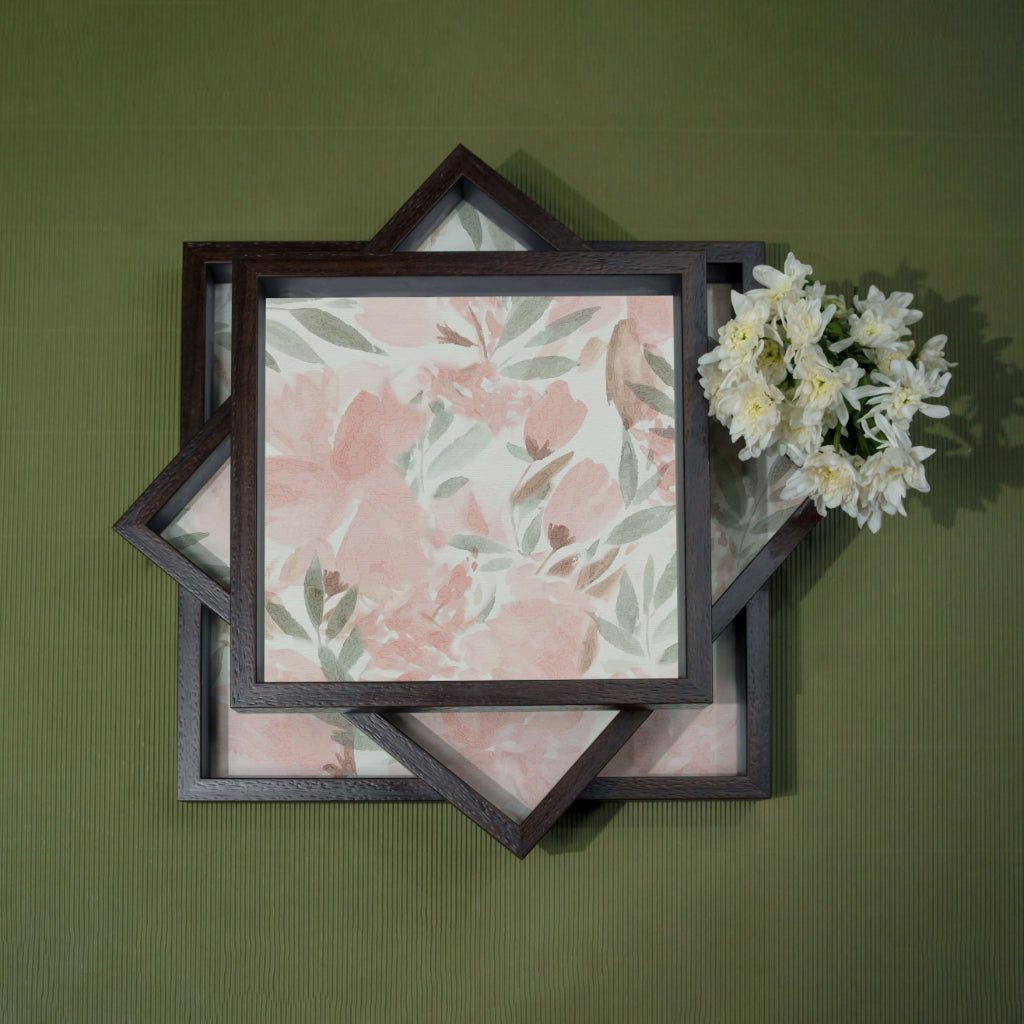 French Rose Tray Set - Square