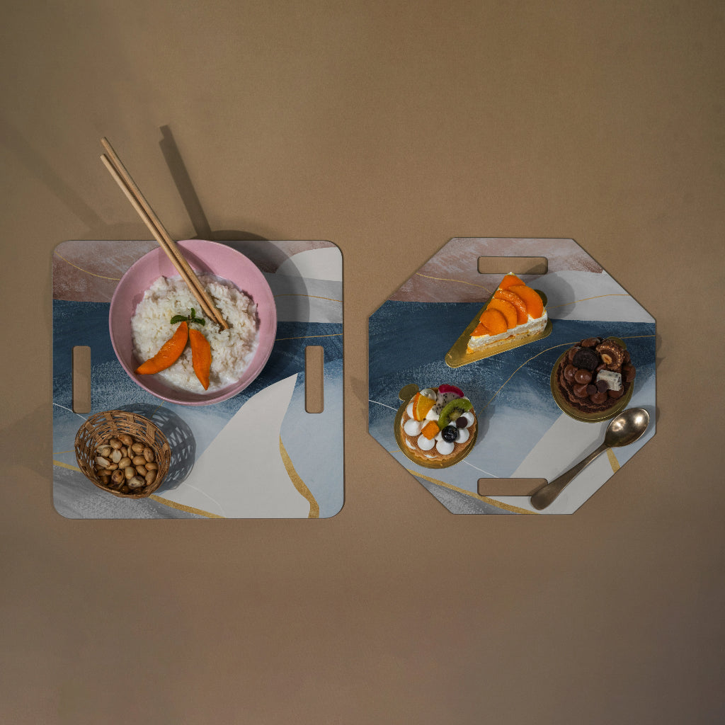 Golden Edge Platter Set