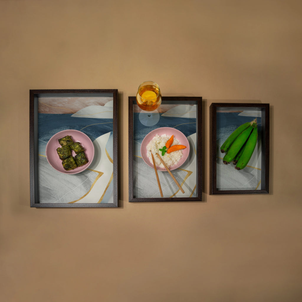 Golden Edge Tray Set - Rectangle