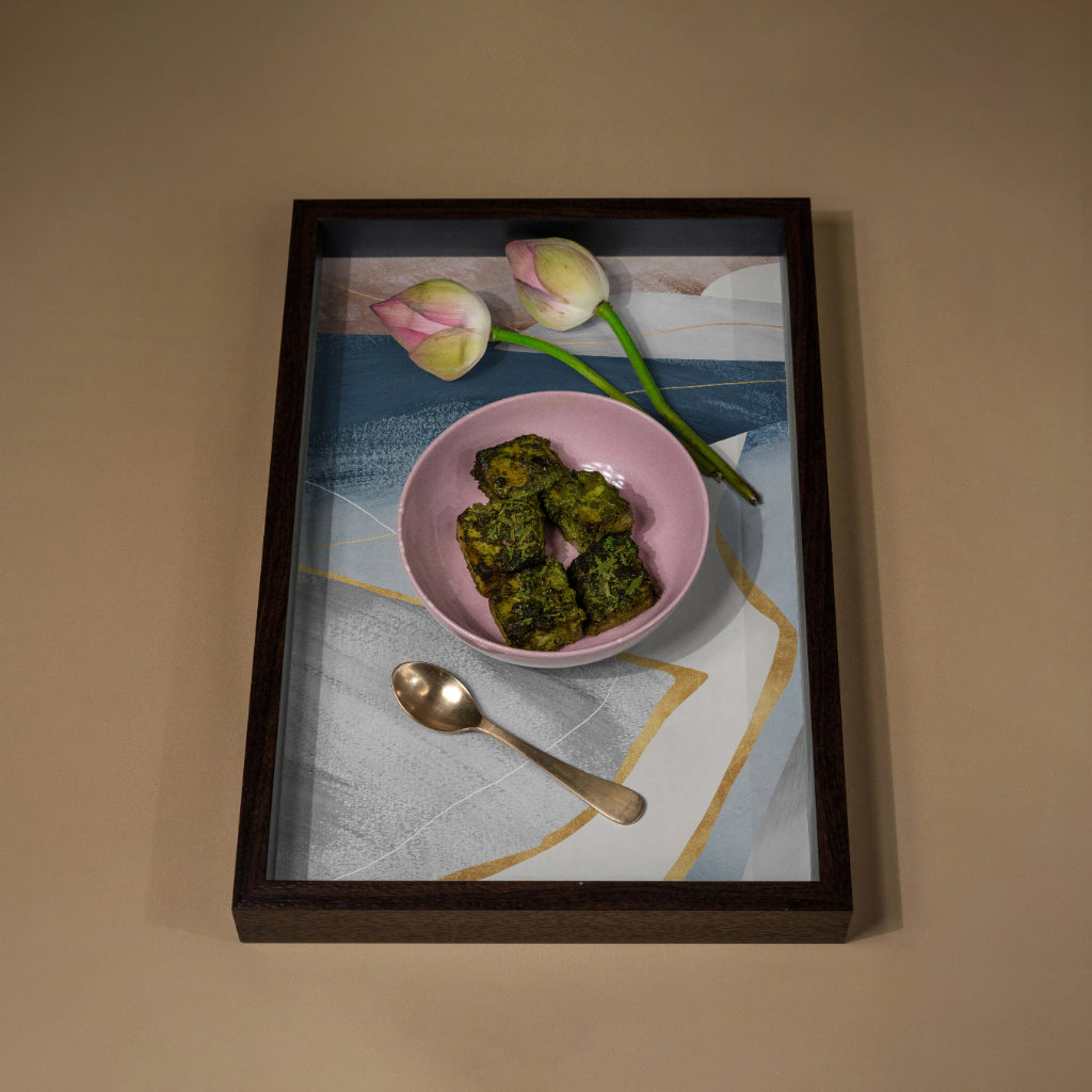 Golden Edge Tray Set - Rectangle