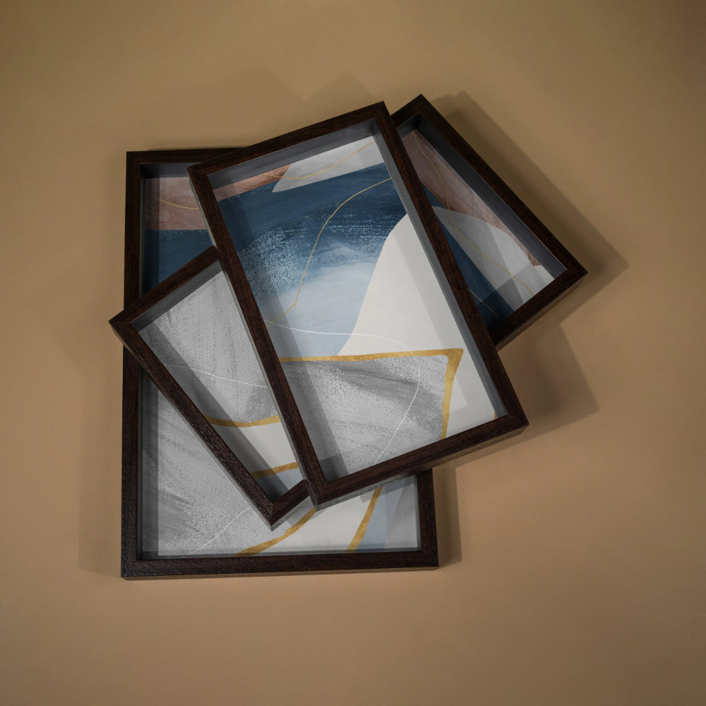 Golden Edge Tray Set - Rectangle