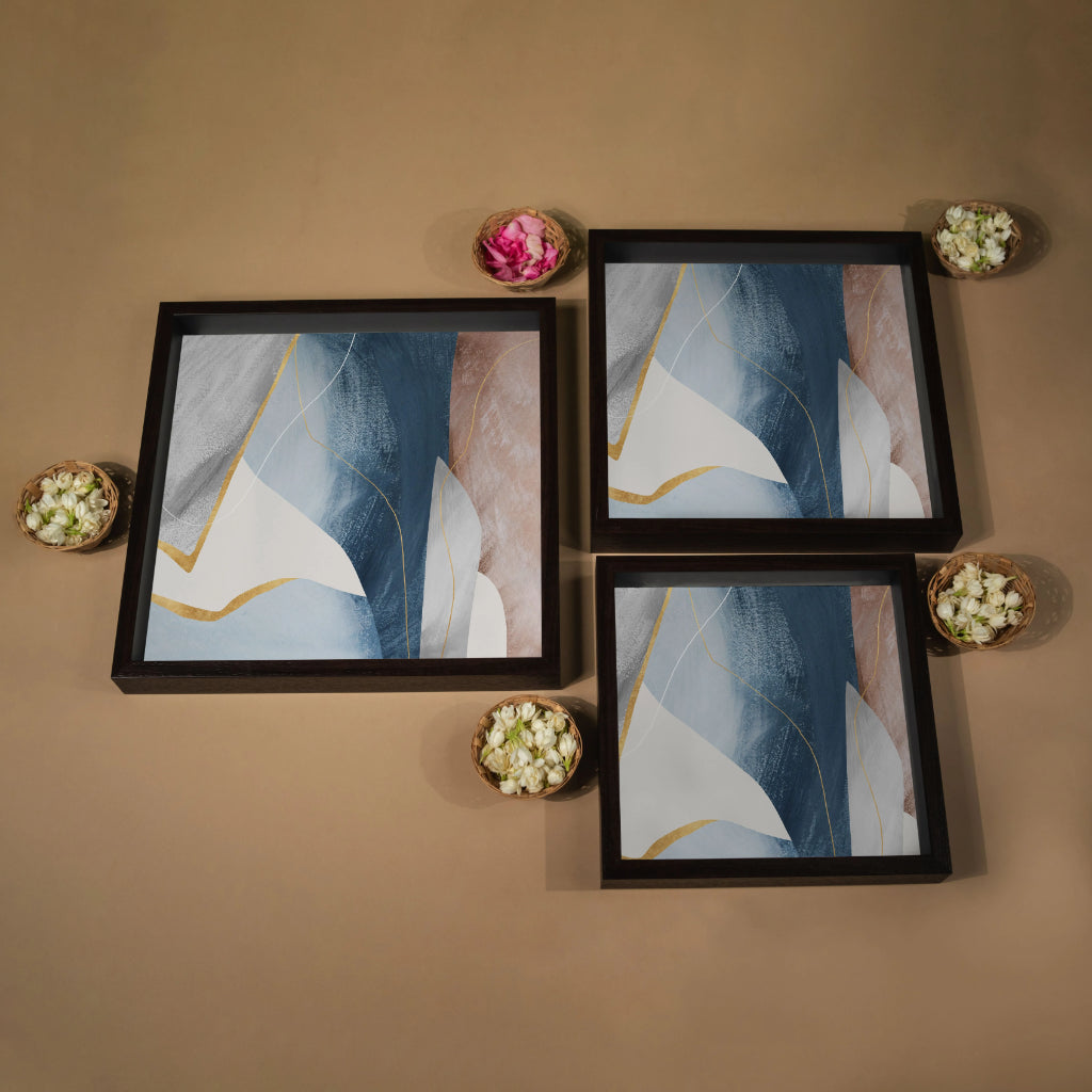 Golden Edge Tray Set - Square