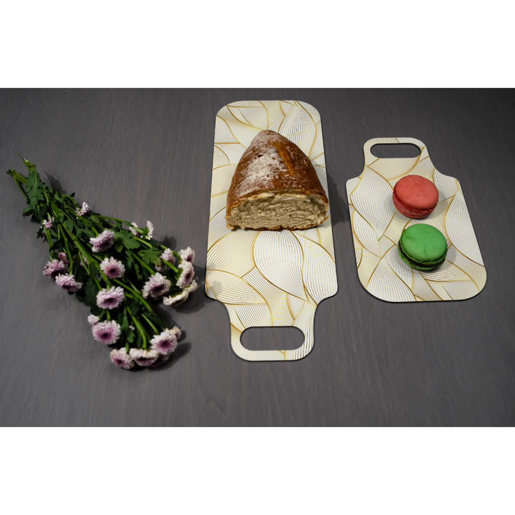 Golden Leaves Cheese Board Set