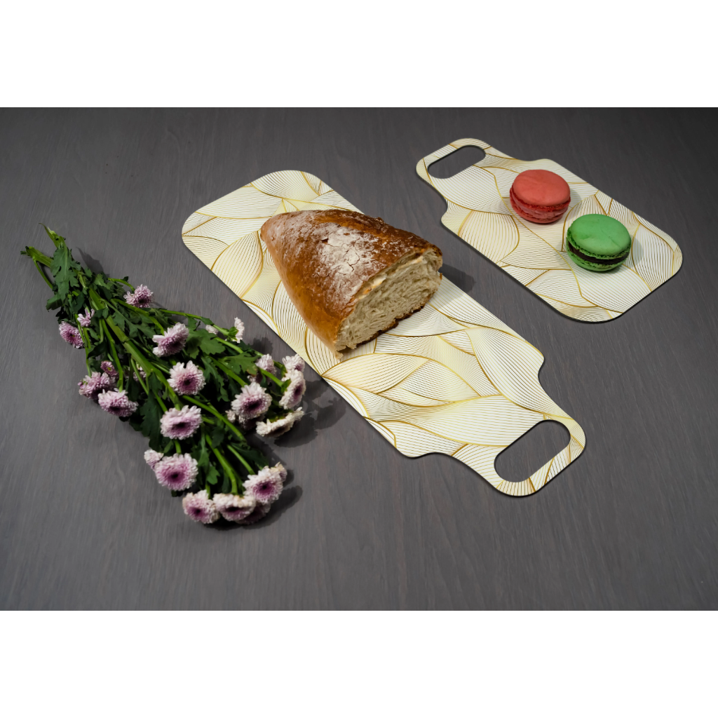 Golden Leaves Cheese Board Set