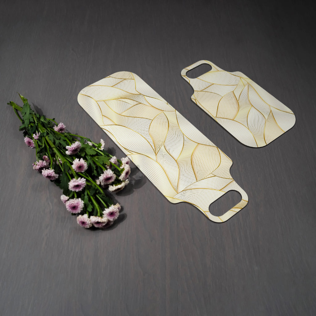 Golden Leaves Cheese Board Set