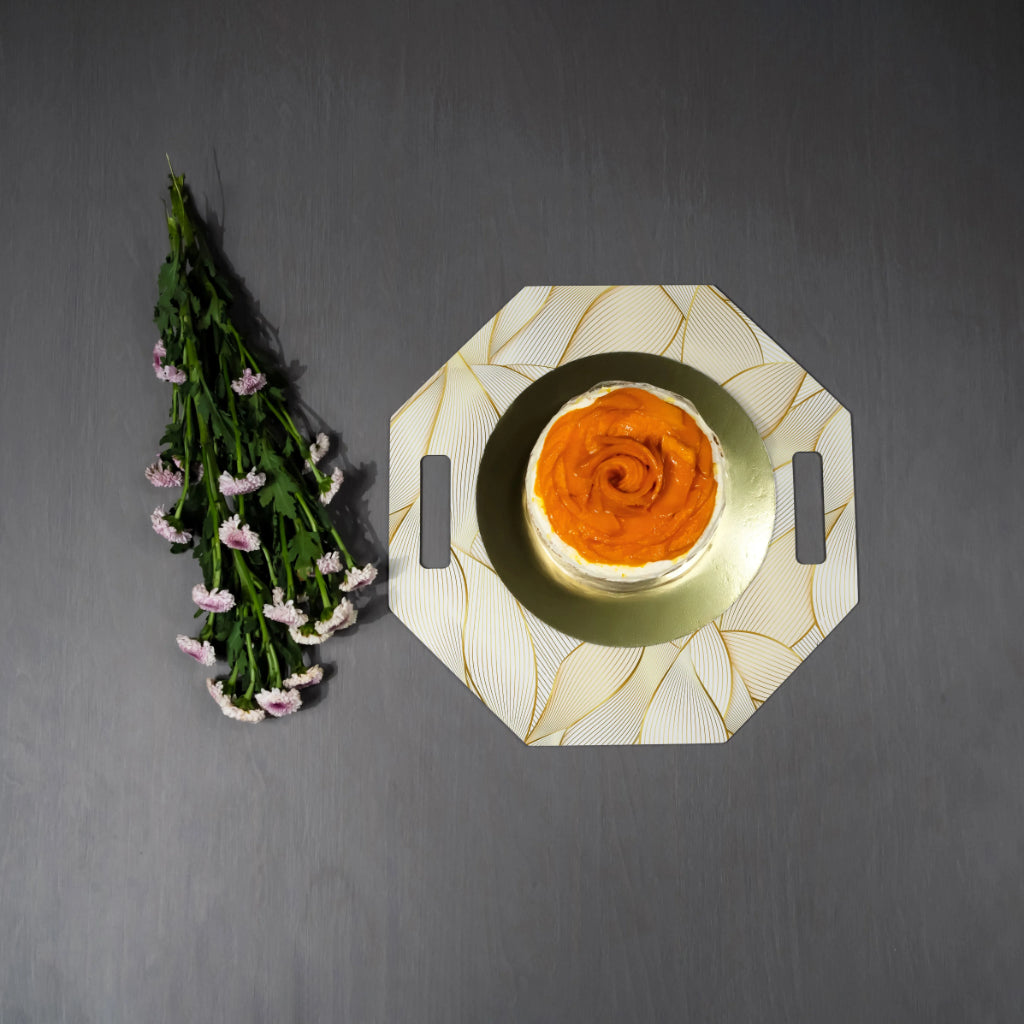 Golden Leaves Platter Set