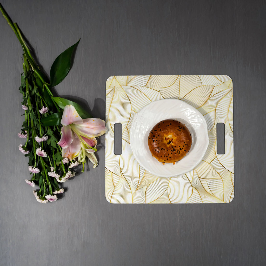 Golden Leaves Platter Set