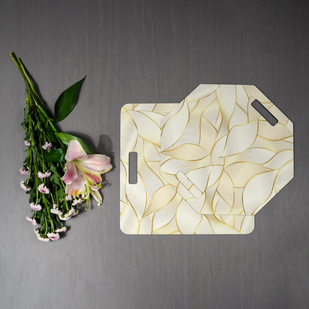 Golden Leaves Platter Set