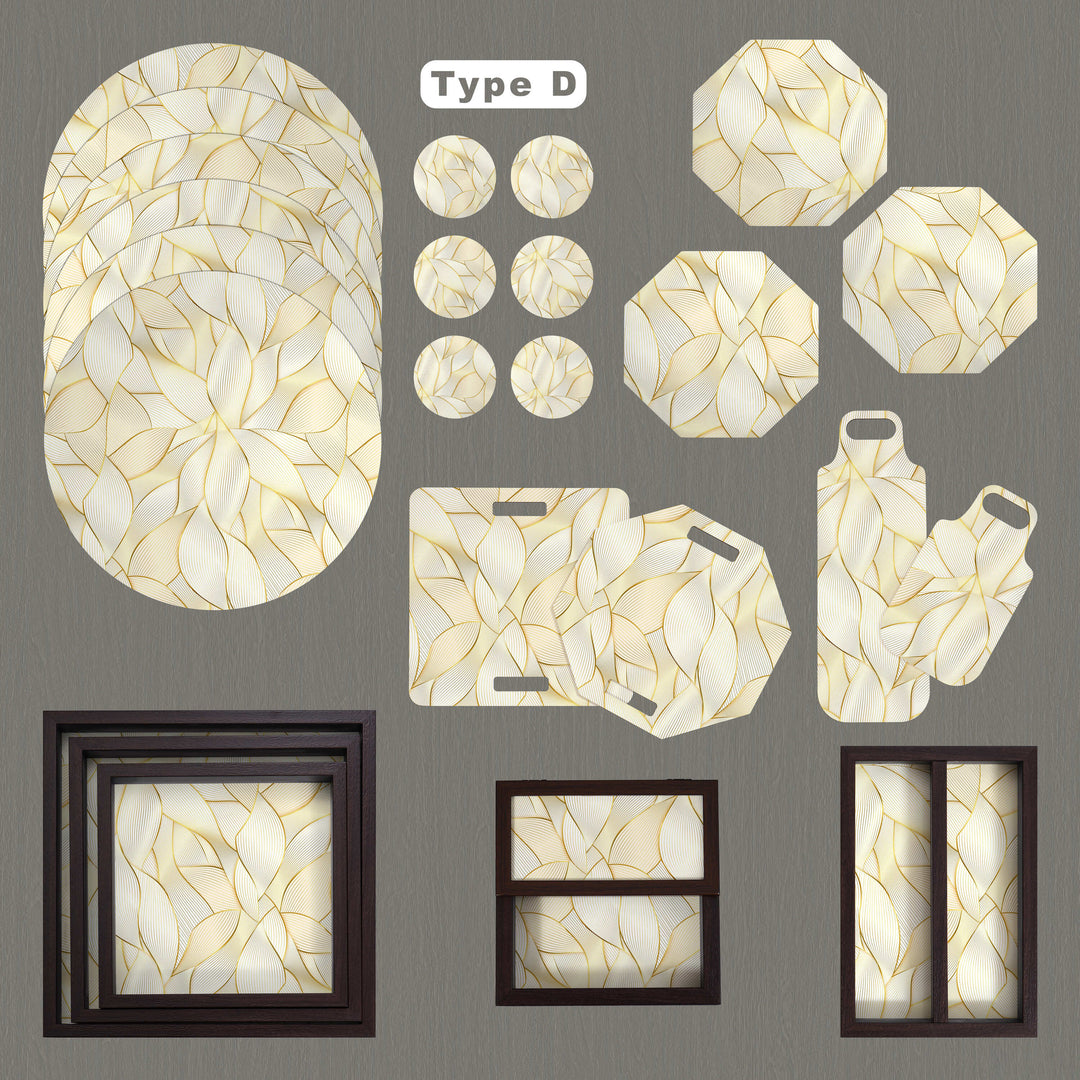 24 Pieces Table-Serveware Set Golden Leaves