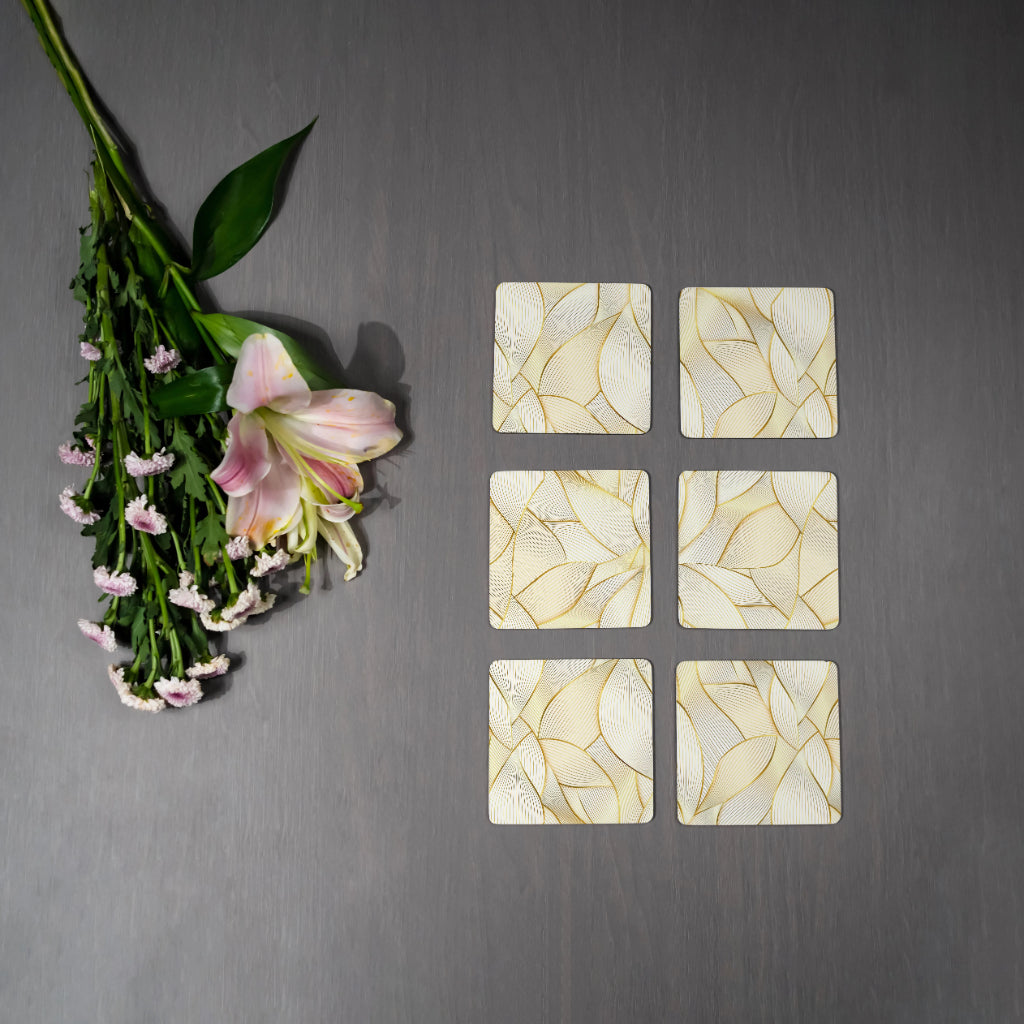 Golden Leaves Coasters - Square