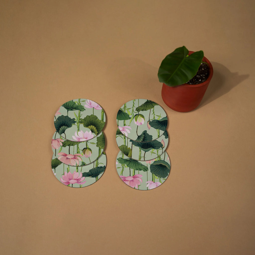 Green Ochard Coasters - Round