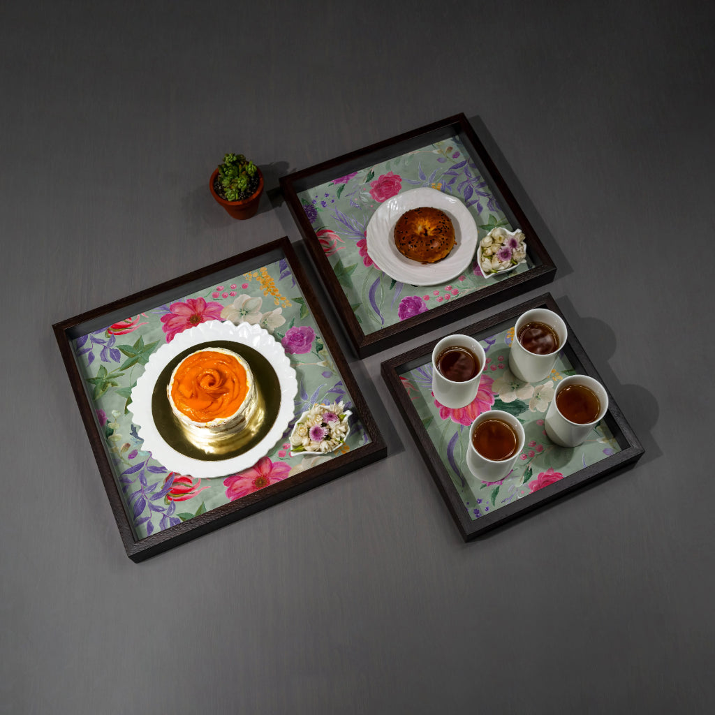 Le Jardin Tray Set - Square