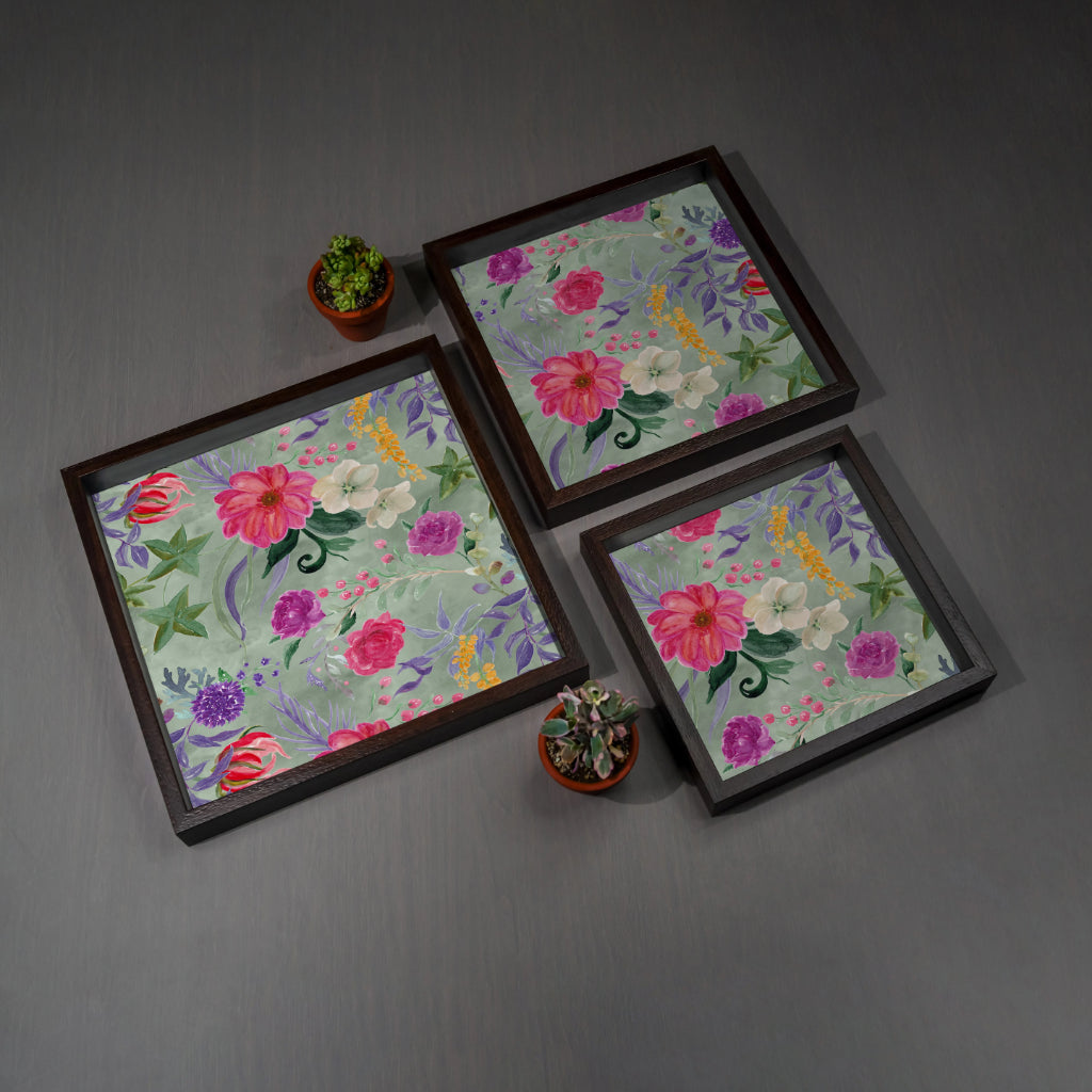 Le Jardin Tray Set - Square