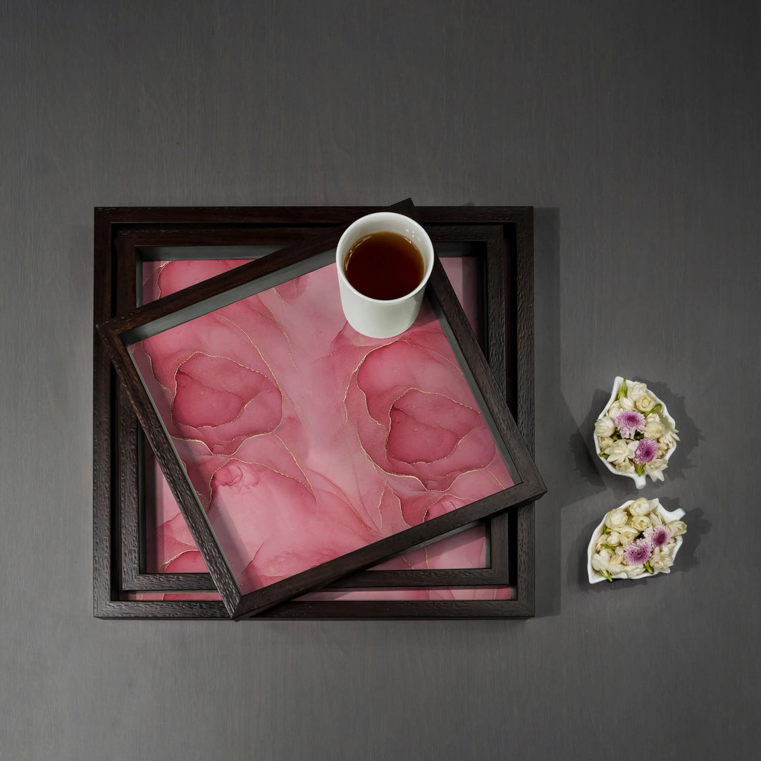 Shahi Gulab Tray Set - Square