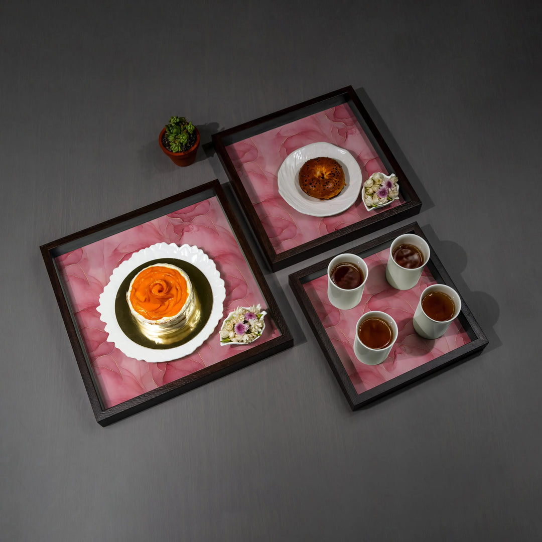Shahi Gulab Tray Set - Square