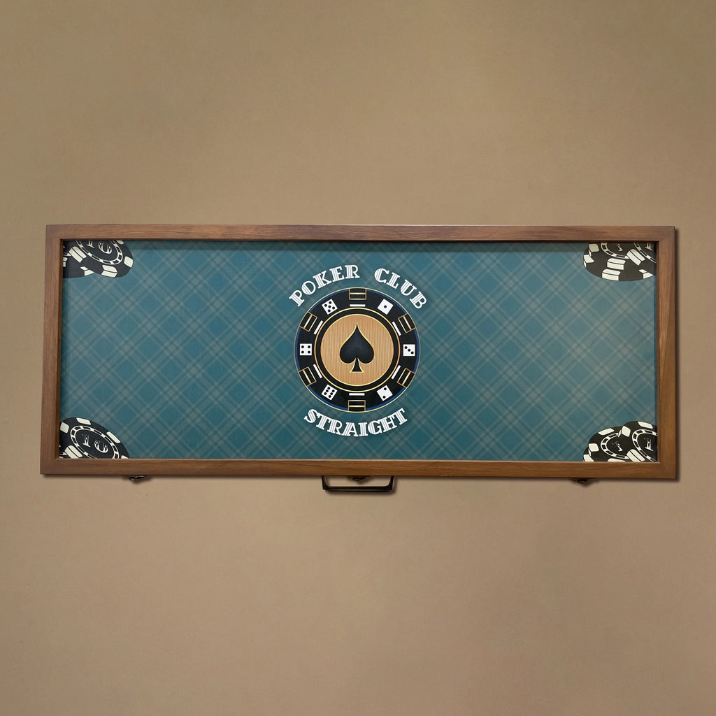 Poker Box in Natural Teak Wood with 500 Chips