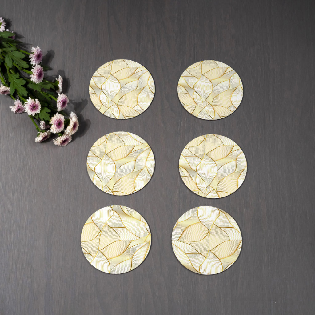 Golden Leaves Coasters Round