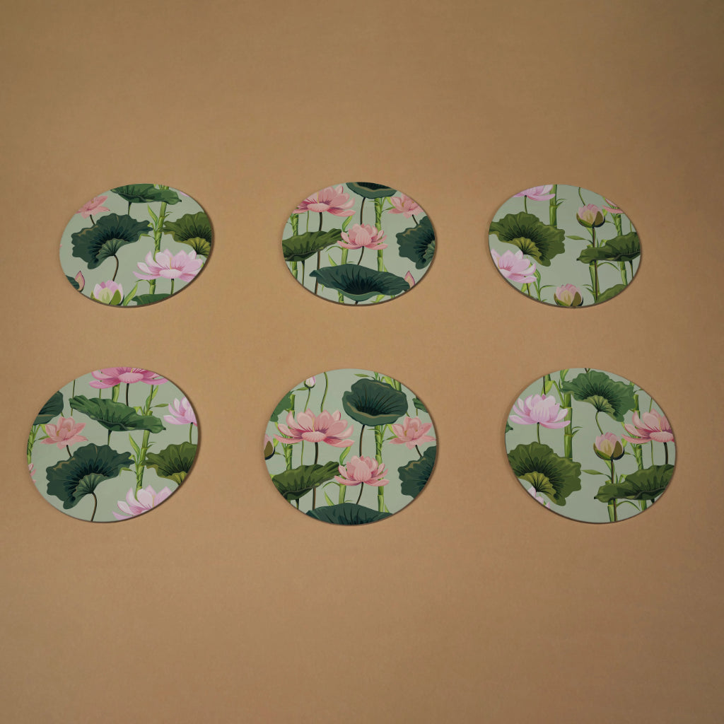 Green Ochard Coasters Round