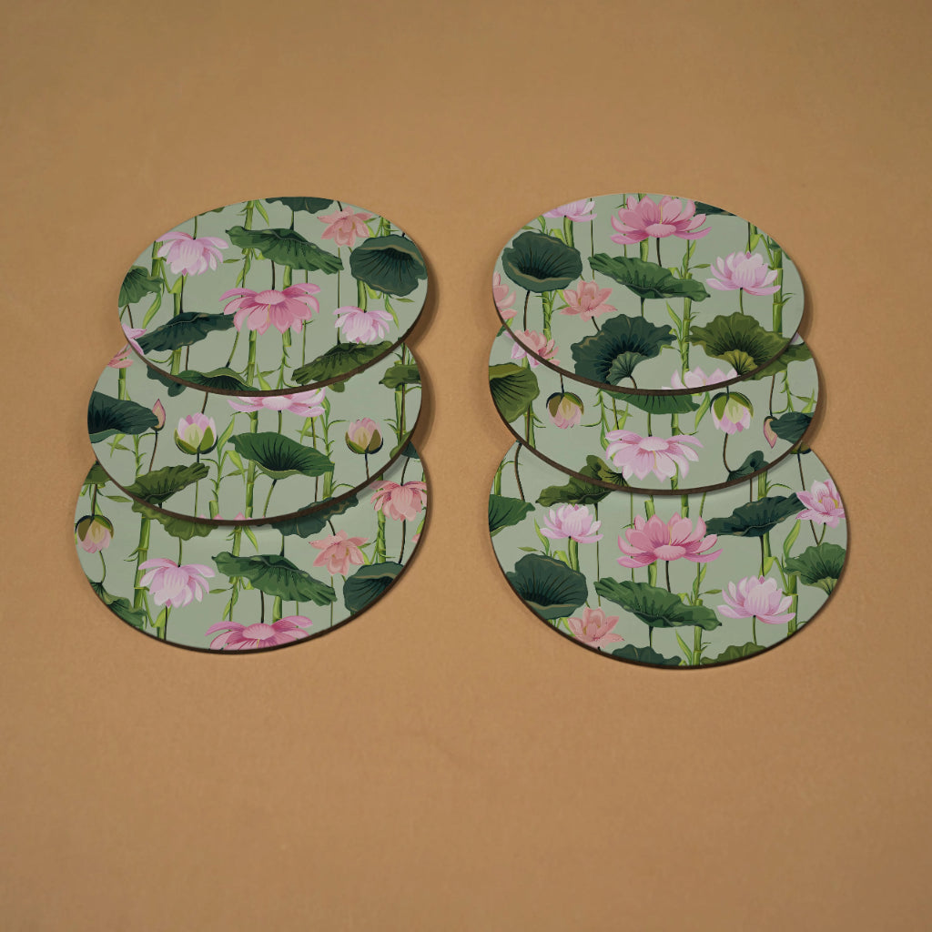 Green Ochard Coasters Round