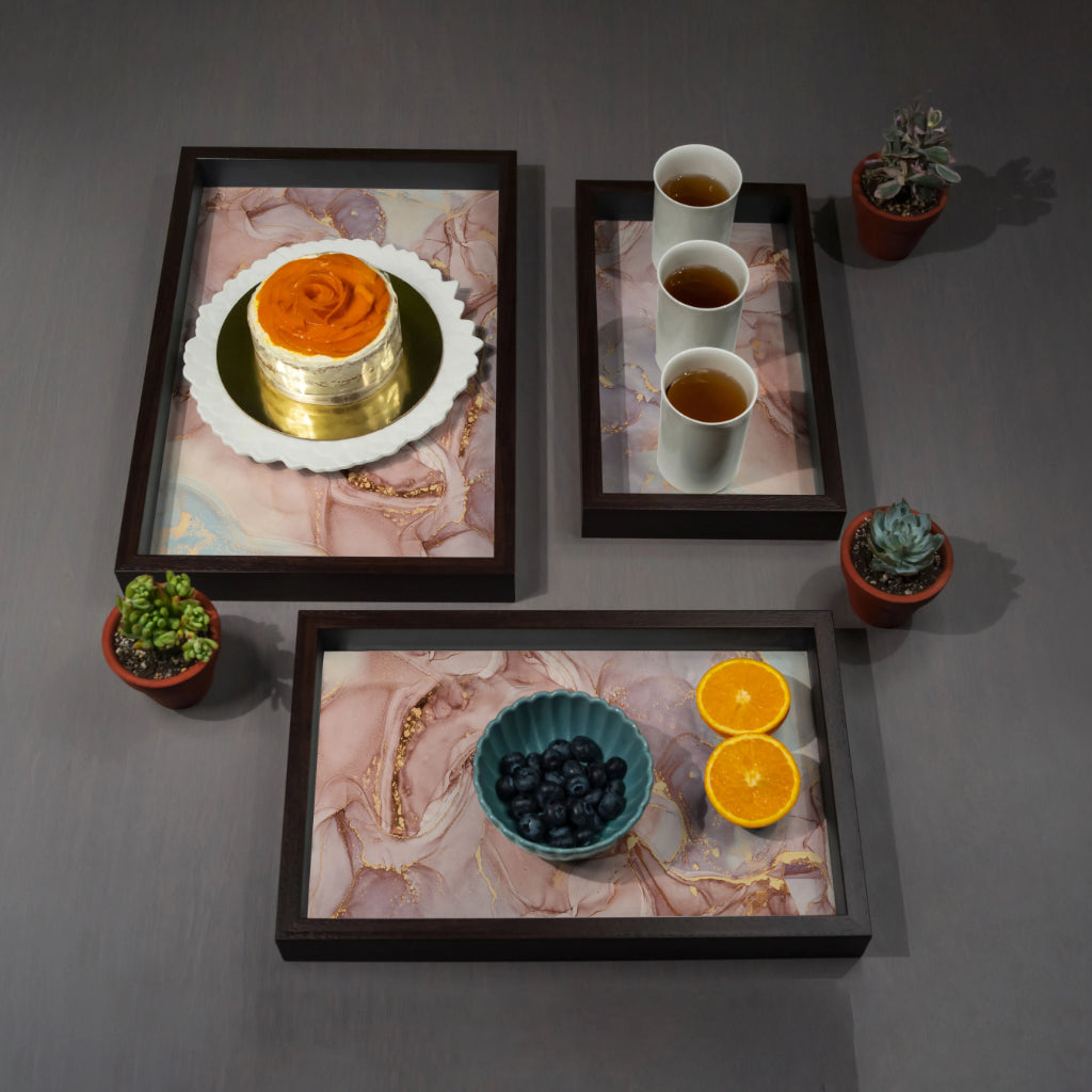 Lustre Rectangle Tray Big (Set of 3)